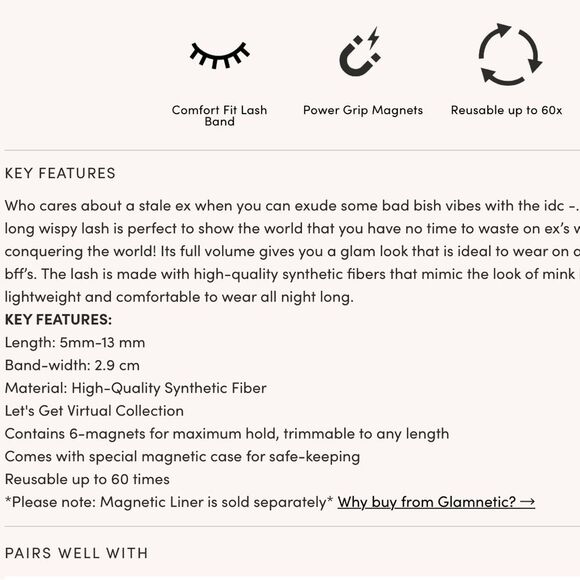 Glamnetic IDC U Gotta Come Quick UR Ex Is Here Magnetic Lashes - Picture 8 of 8